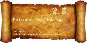 Meissner Bökény névjegykártya